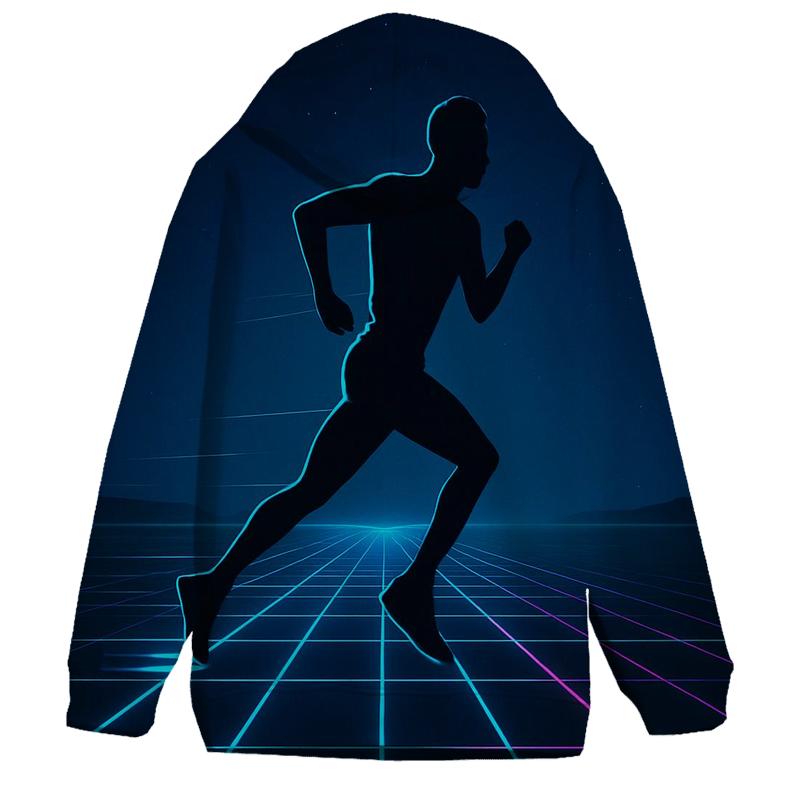 Midnight Marathon Neon Grid custom hoodies