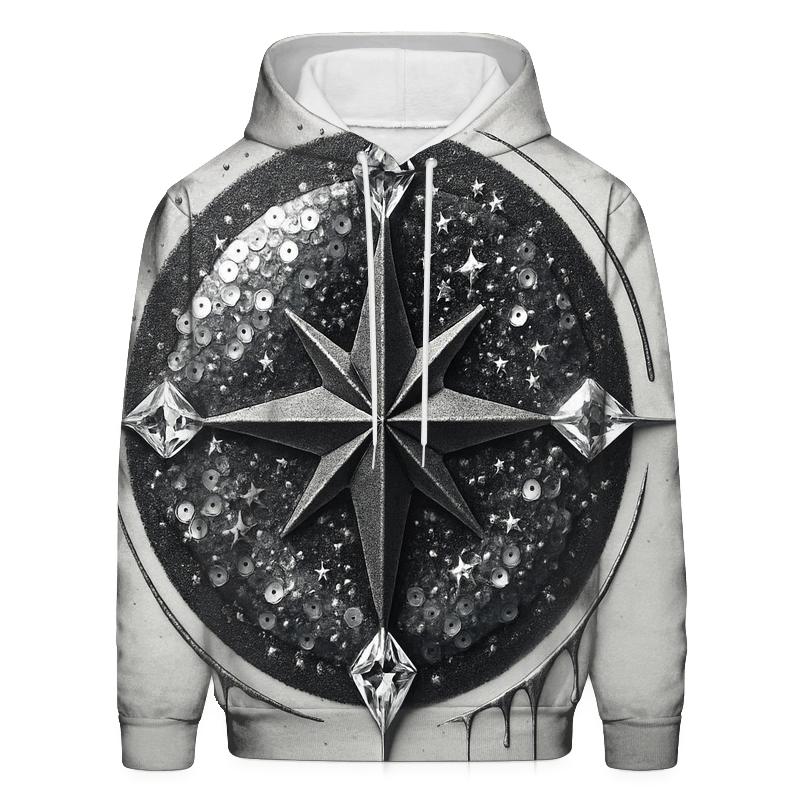 Celestial Sequin Compass pullover hoodies