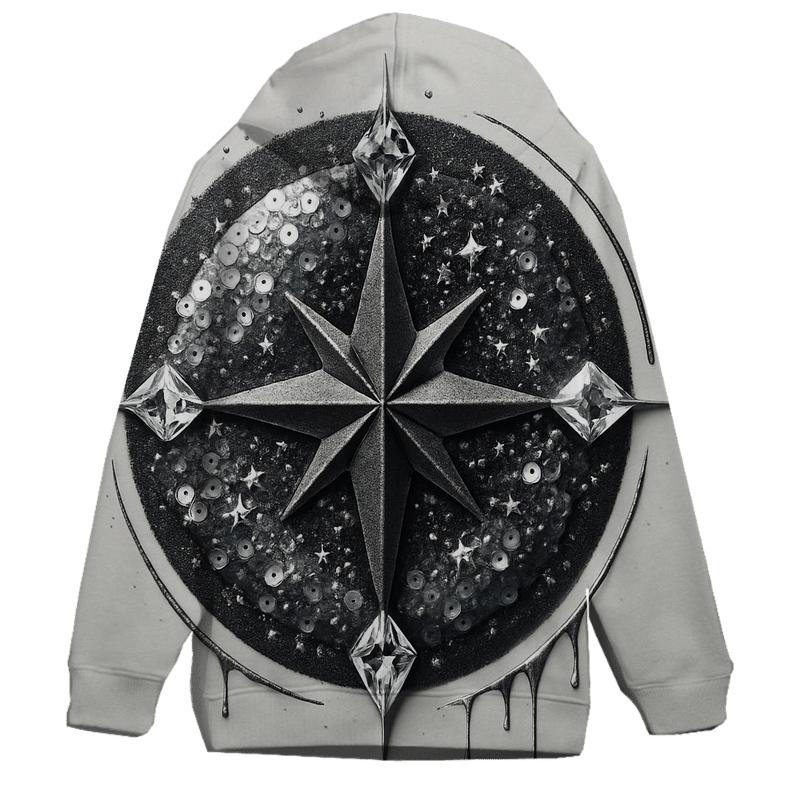 Celestial Sequin Compass pullover hoodies