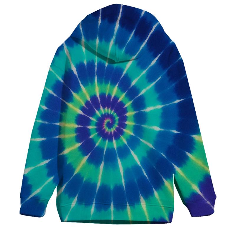 Aurora Spiral Overdye Nebula Whorl embroidered hoodies