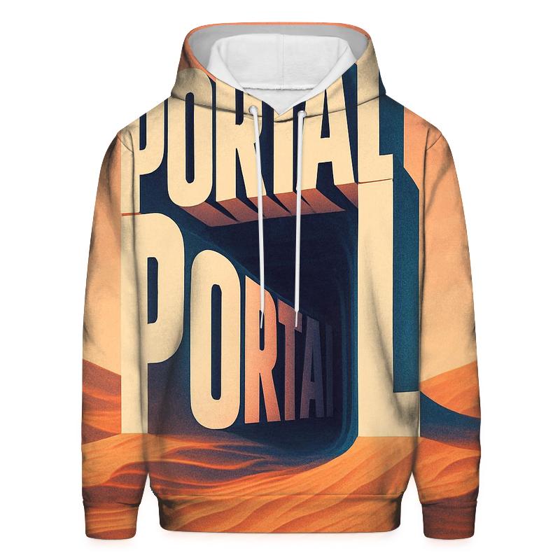 Desert Mirage Typography Portal pullover hoodies