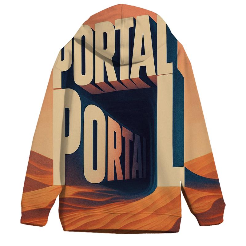 Desert Mirage Typography Portal pullover hoodies