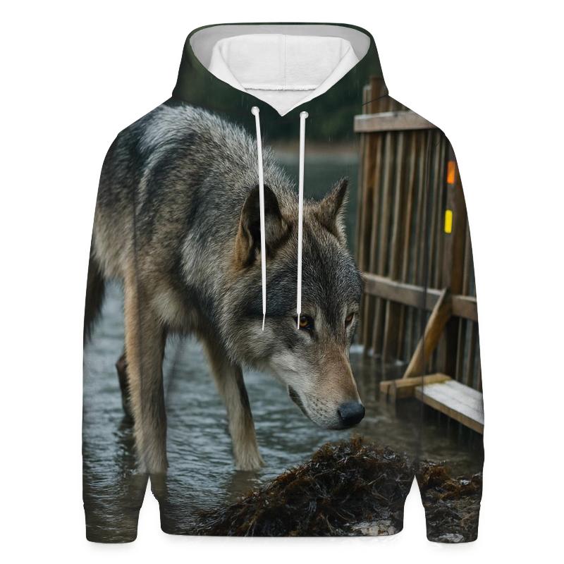 Coastal Wolf At Salmon Weir Study Site custom hoodies