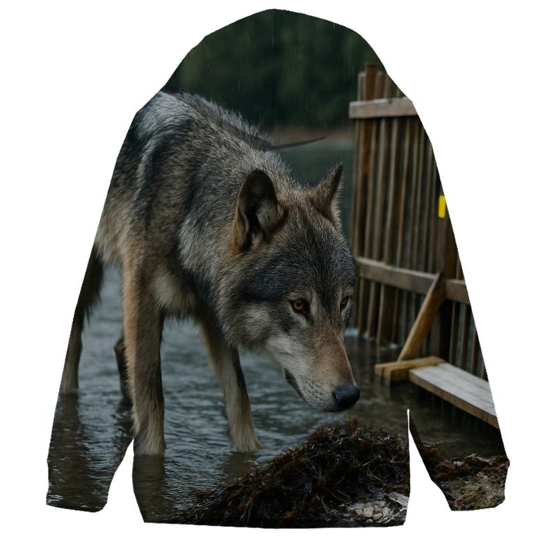 Coastal Wolf At Salmon Weir Study Site custom hoodies