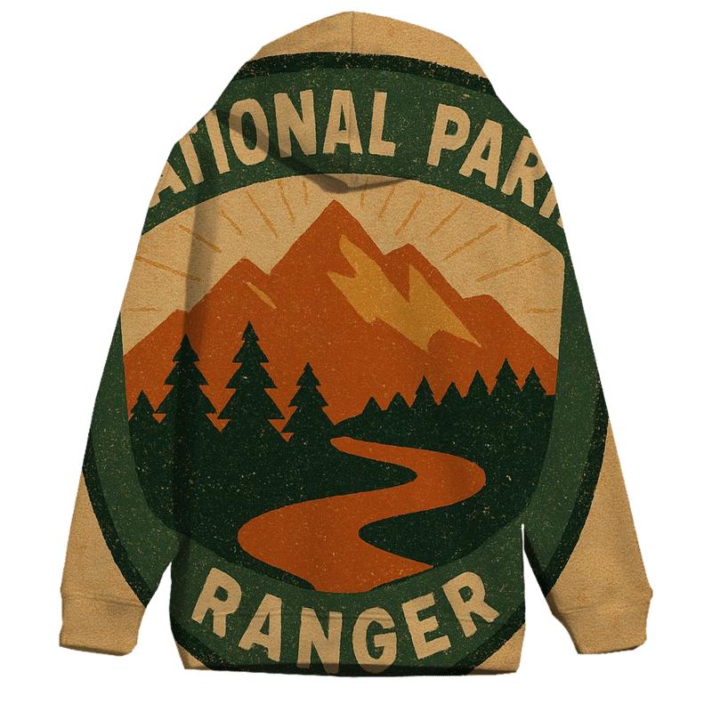 Faded 1970s National Park Ranger Badge Illustration hoodie designs