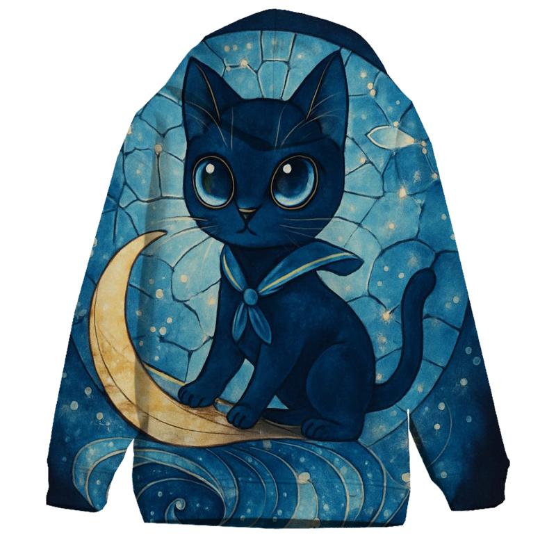 Lunar Tide Glasscat graphic hoodies