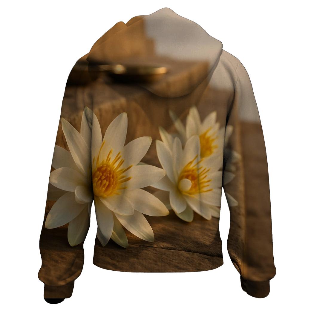 Ganges Water Lily Offerings Drying On A Stone Ghat hoodie trends