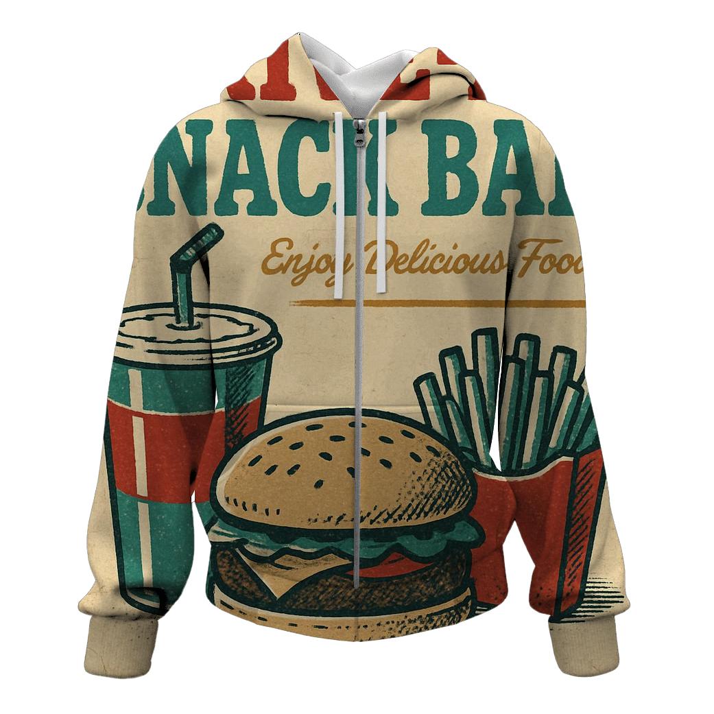 Weathered 1950s Drive In Snack Bar Menu Poster graphic hoodies