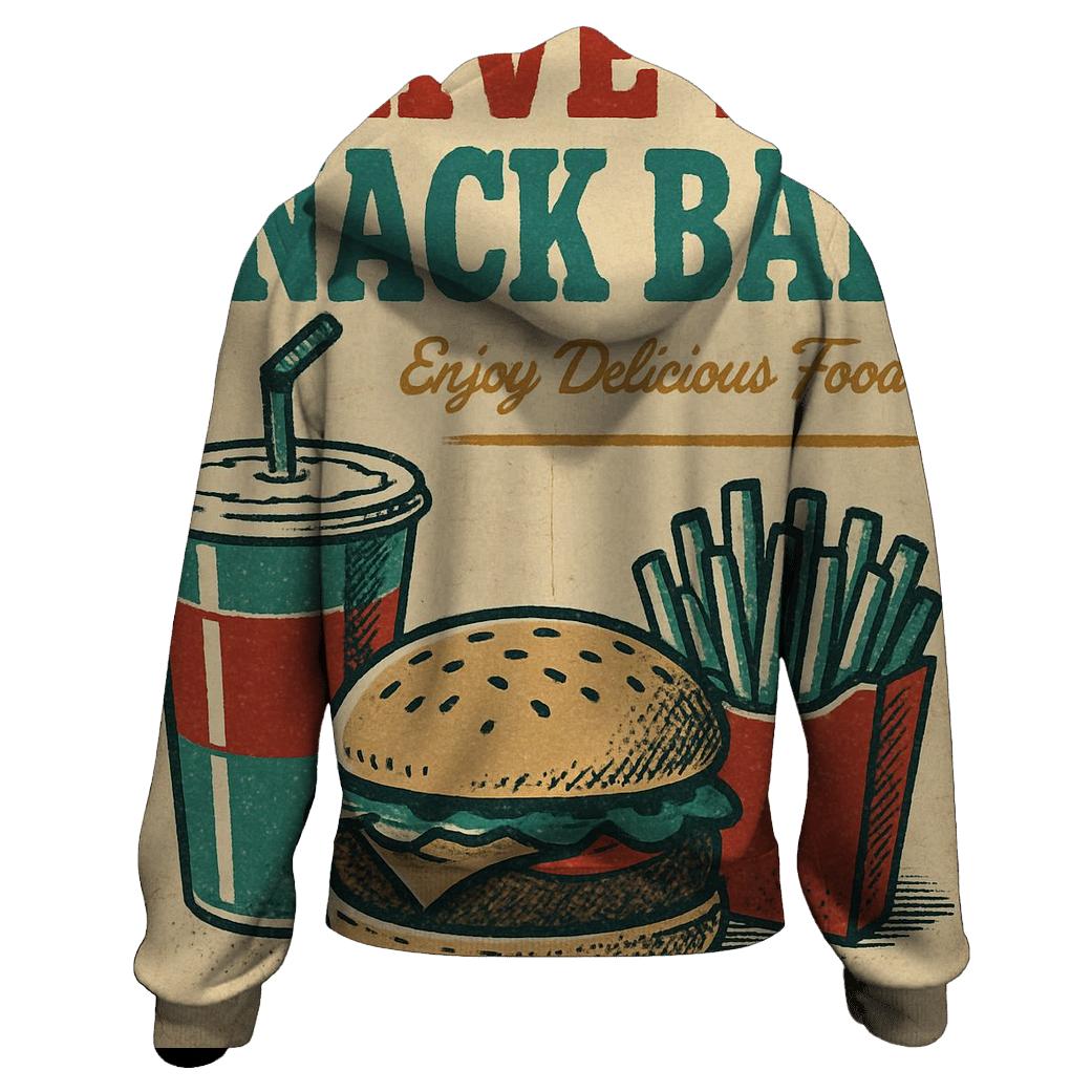 Weathered 1950s Drive In Snack Bar Menu Poster graphic hoodies