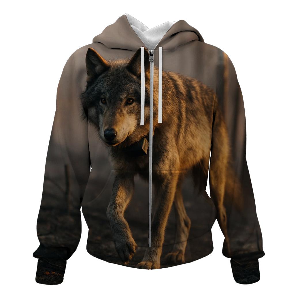 Telemetry Wolf In Boreal Burn Scar printed hoodies