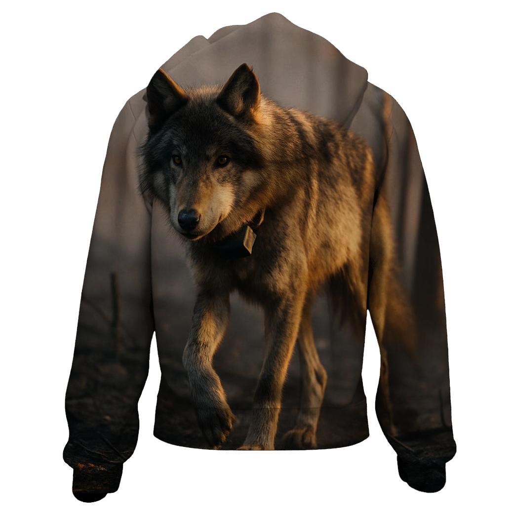 Telemetry Wolf In Boreal Burn Scar printed hoodies