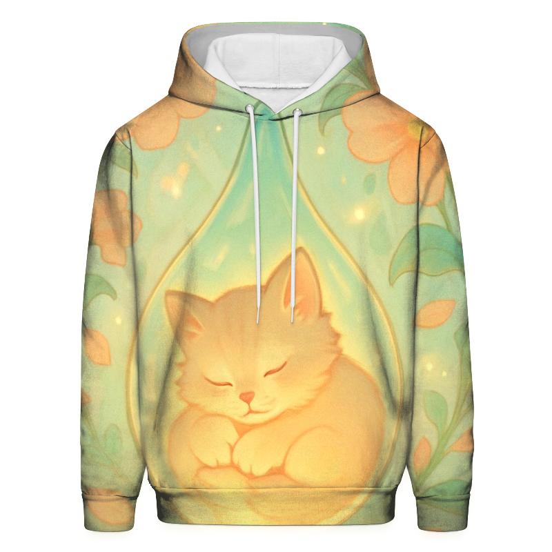 Garden Lantern Cloud Kitten embroidered hoodies