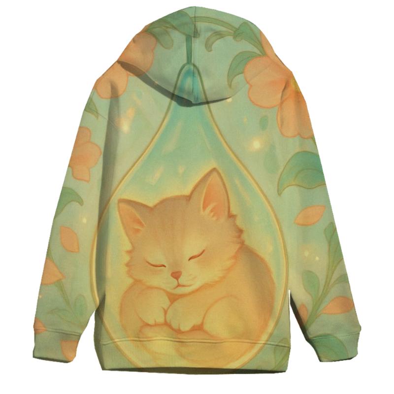 Garden Lantern Cloud Kitten embroidered hoodies