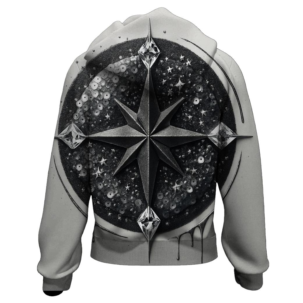 Celestial Sequin Compass heavyweight hoodies
