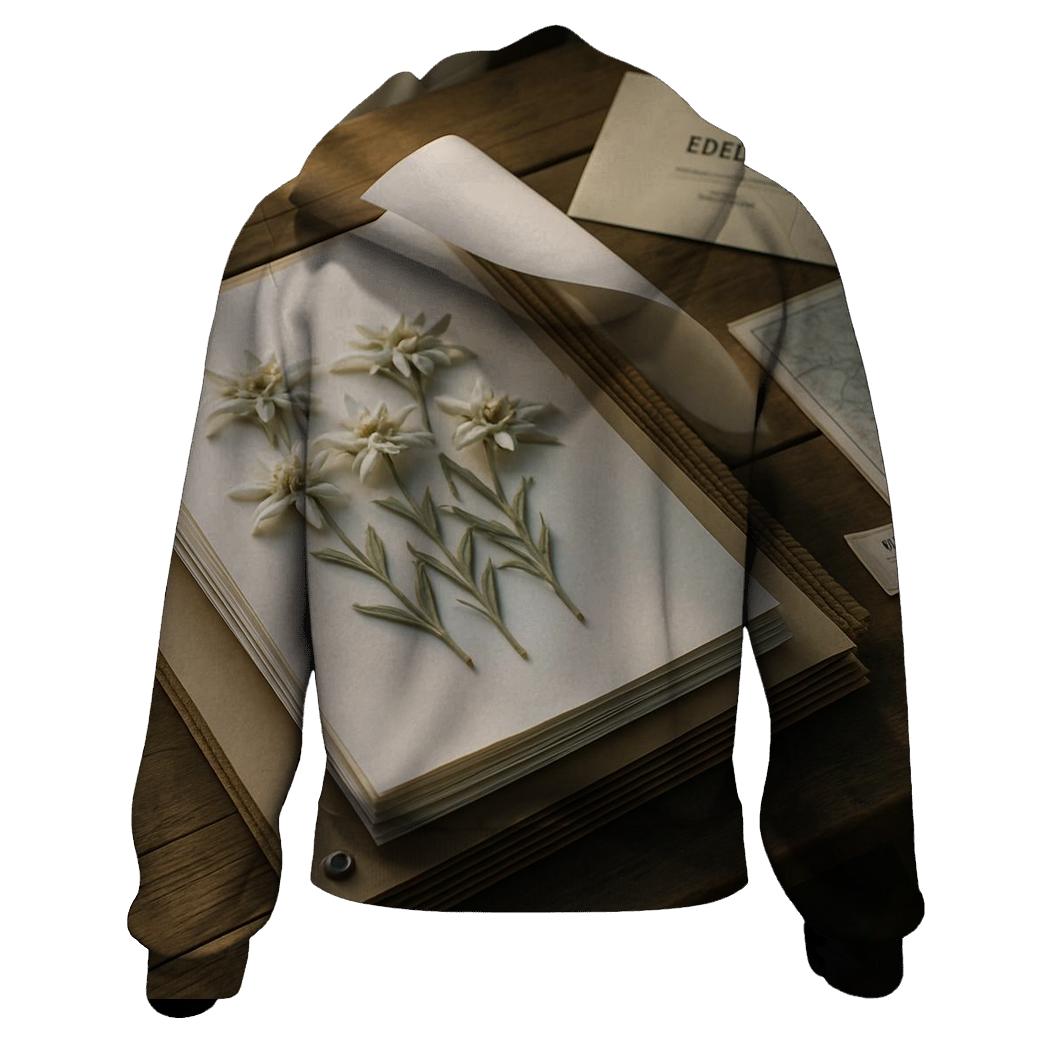 Botanical Herbarium Press With Alpine Edelweiss Specimens lightweight hoodies