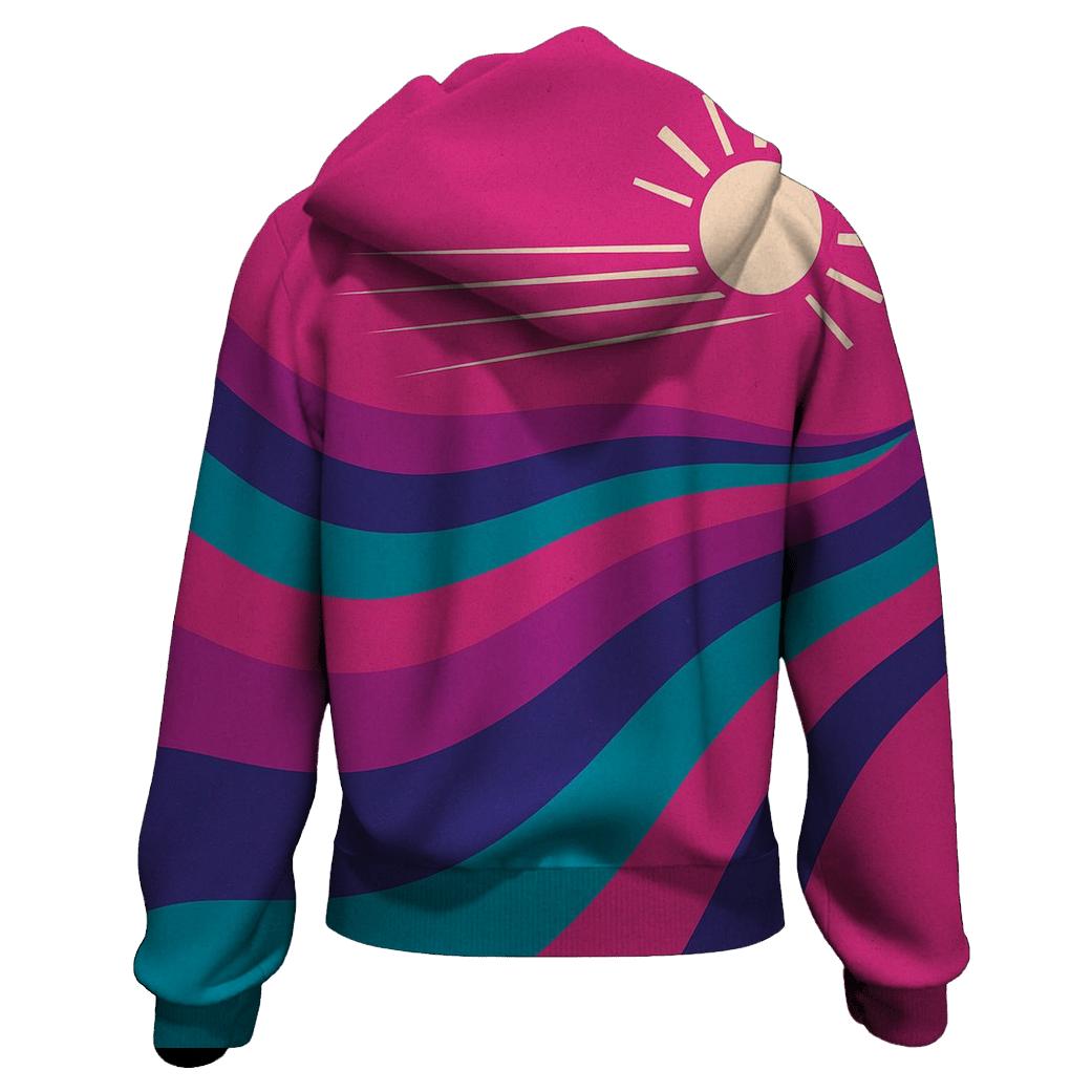 Roller Rink Neon Waves zip-up hoodies