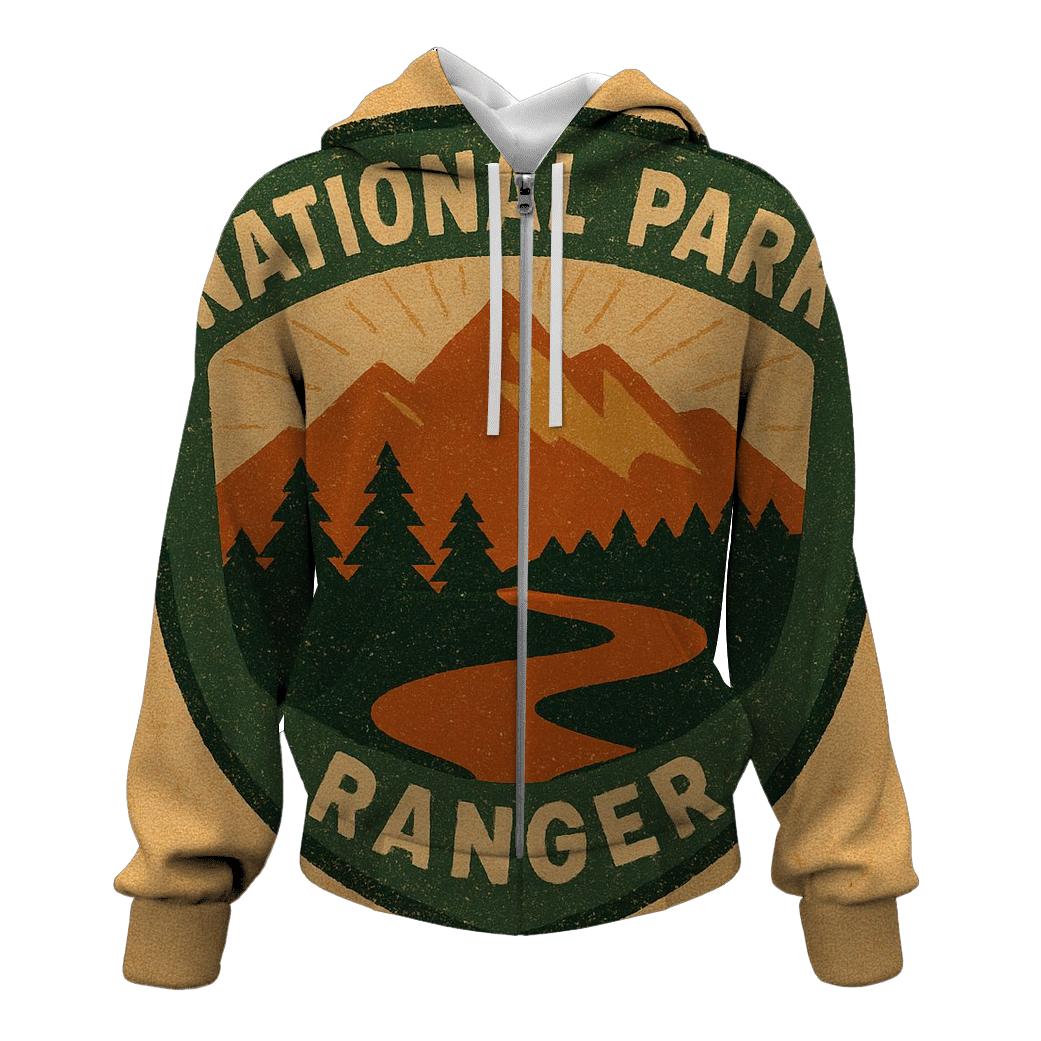 Faded 1970s National Park Ranger Badge Illustration hoodie trends