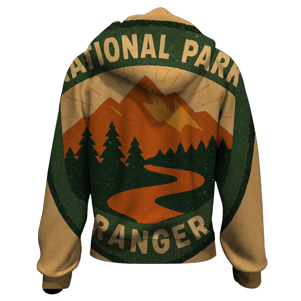 Faded 1970s National Park Ranger Badge Illustration hoodie trends