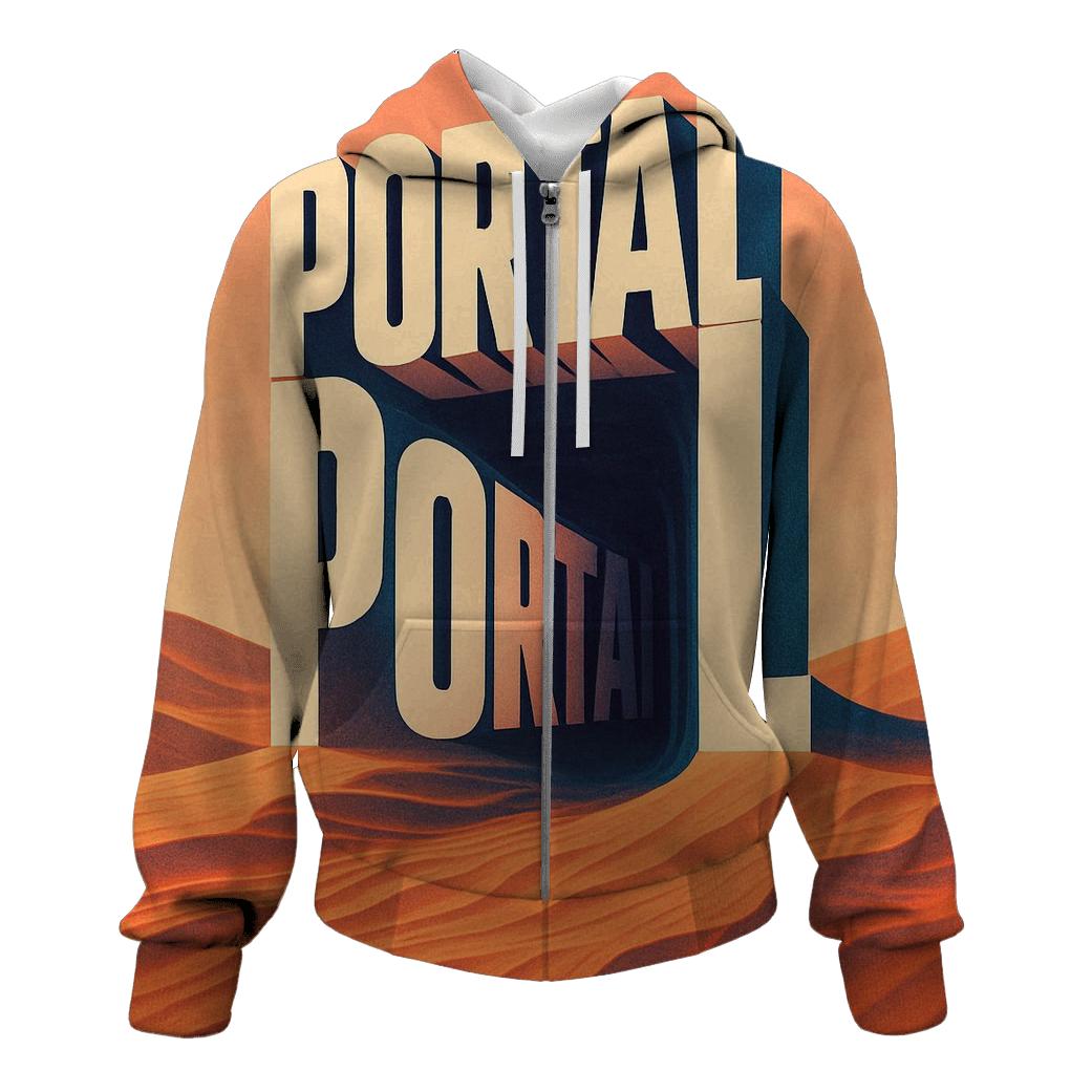 Desert Mirage Typography Portal custom hoodies
