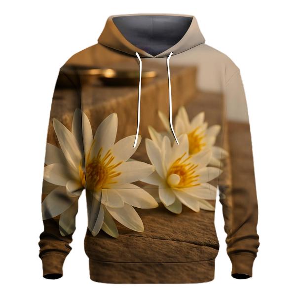 Ganges Water Lily Offerings Drying On A Stone Ghat custom hoodies