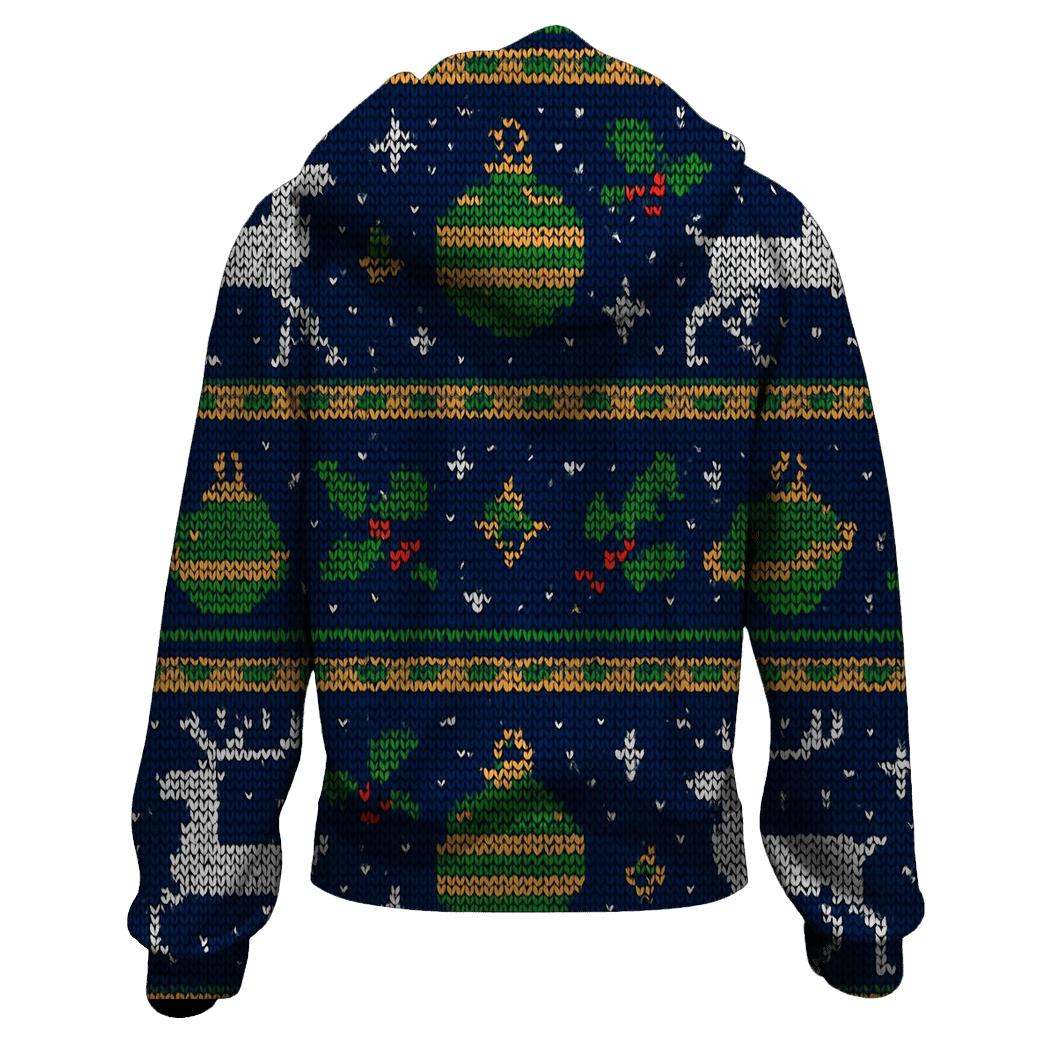 Reindeer Constellation Fair Isle Panel Design printed hoodies