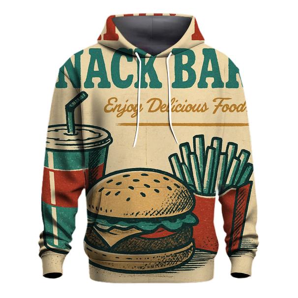 Weathered 1950s Drive In Snack Bar Menu Poster zip-up hoodies