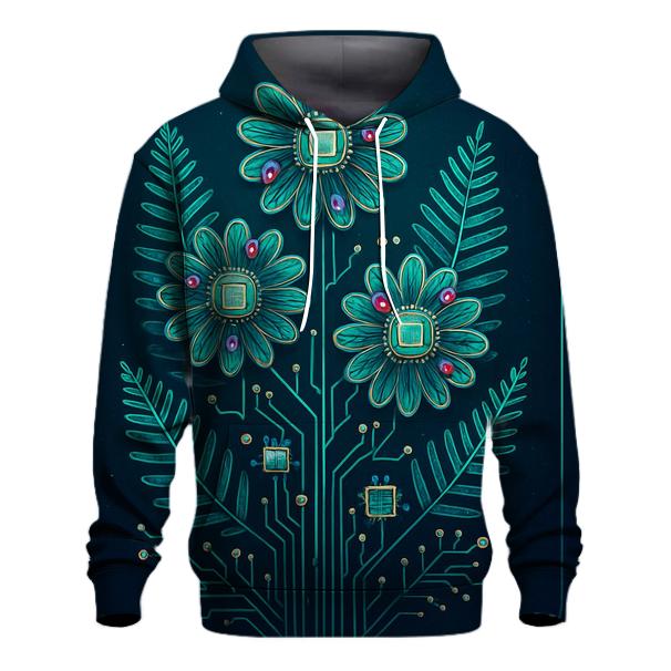 Aurora Circuit Garden embroidered hoodies