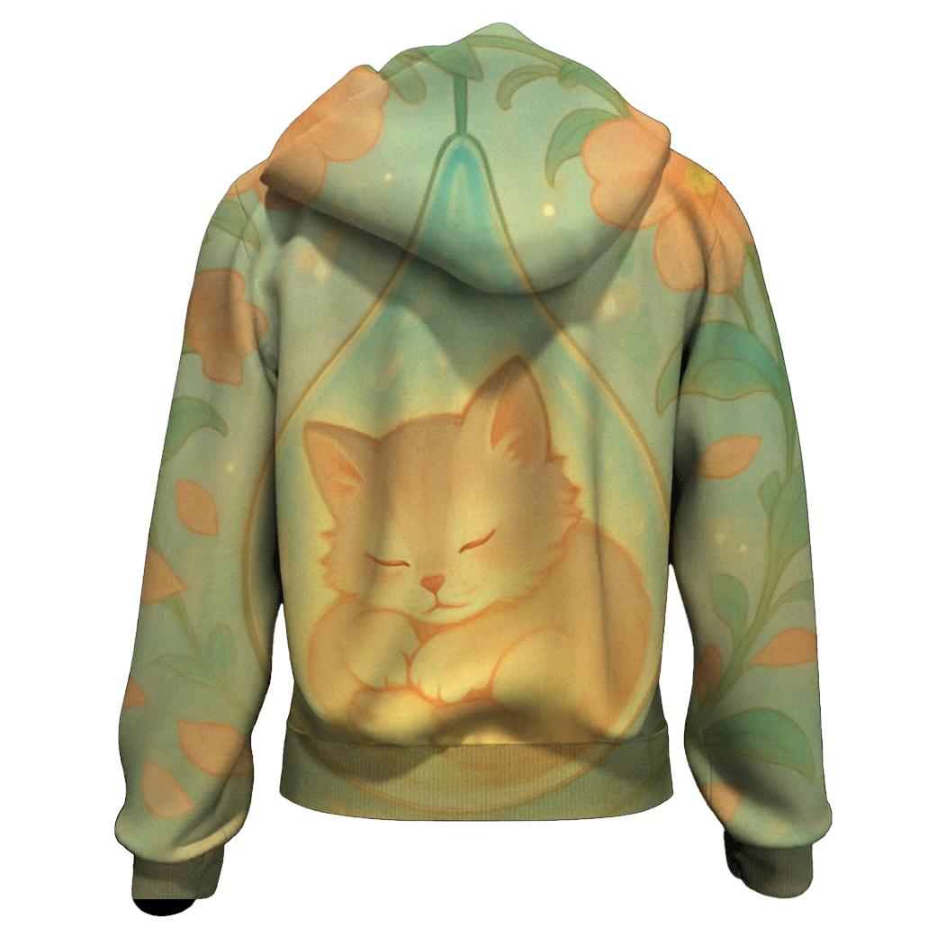 Garden Lantern Cloud Kitten zip-up hoodies