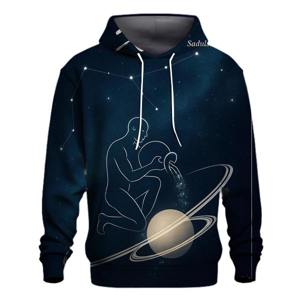 Aquarius Star Pouring Over Saturn Rings premium hoodies