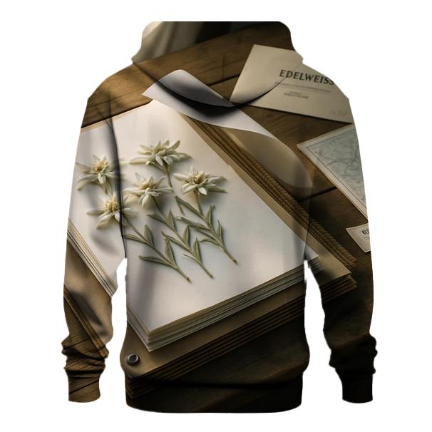 Botanical Herbarium Press With Alpine Edelweiss Specimens printed hoodies