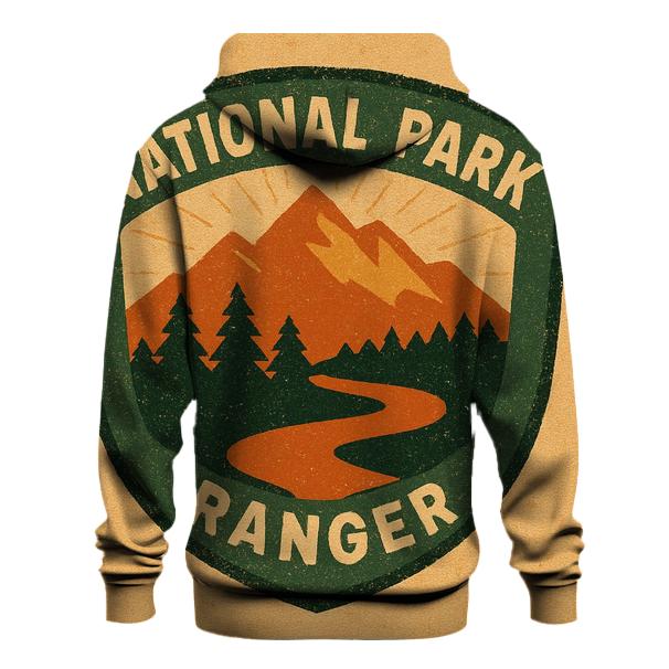 Faded 1970s National Park Ranger Badge Illustration custom hoodies