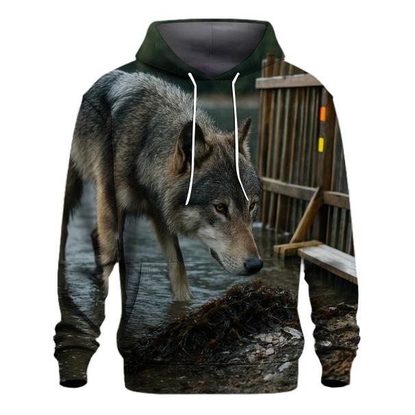 Coastal Wolf At Salmon Weir Study Site lightweight hoodies