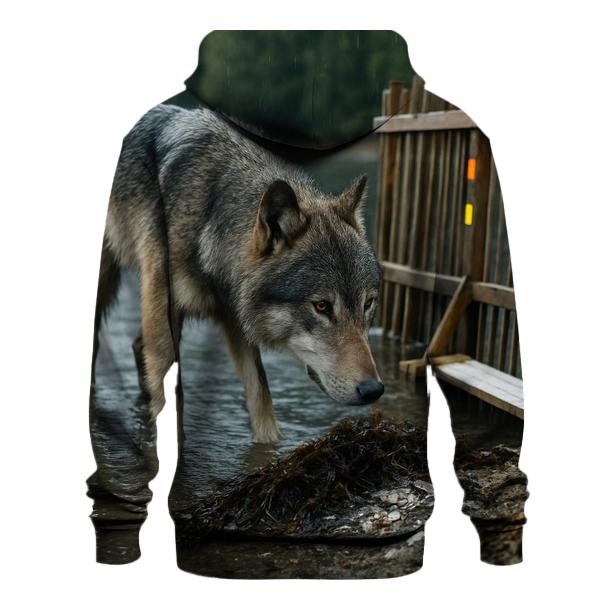 Coastal Wolf At Salmon Weir Study Site lightweight hoodies