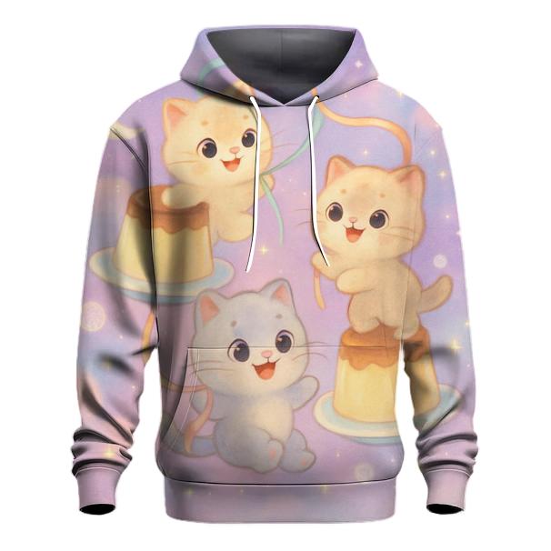 Moonlit Pudding Cat Carousel zip-up hoodies