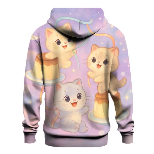 Moonlit Pudding Cat Carousel zip-up hoodies