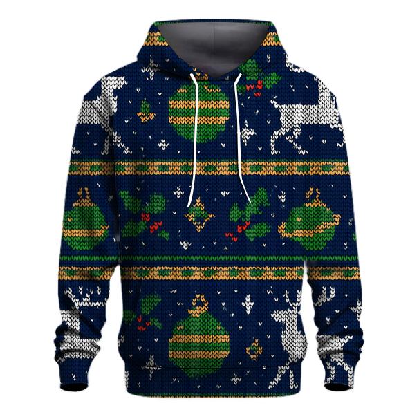 Reindeer Constellation Fair Isle Panel Design lightweight hoodies