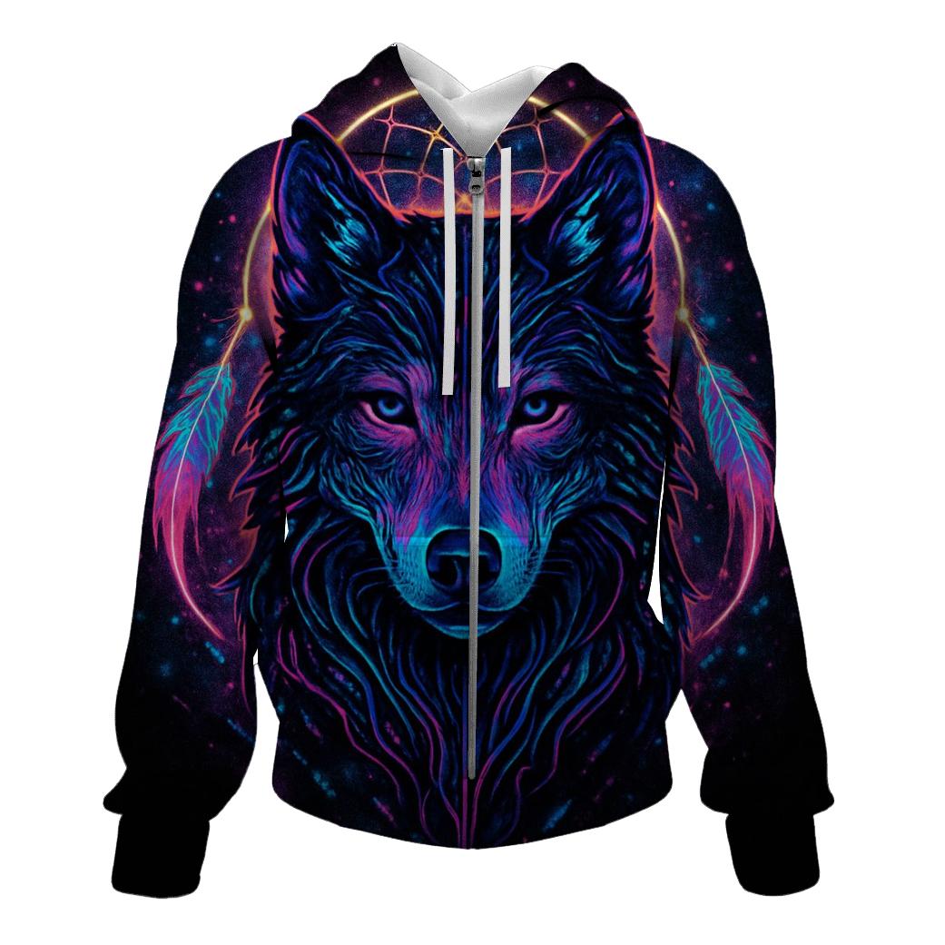 Neon Dreamcatcher Starwolf graphic hoodies