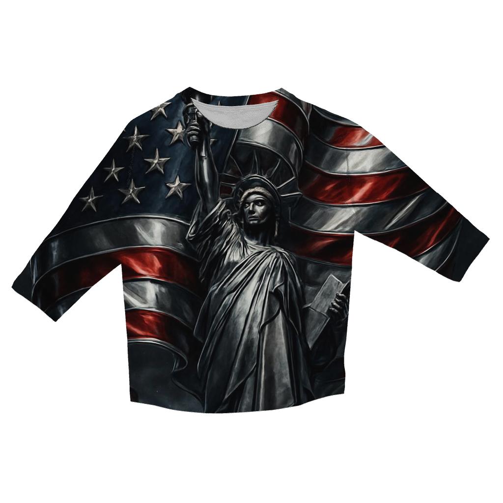 Chrome Liberty Crestwave personalized 3/4 sleeve tees