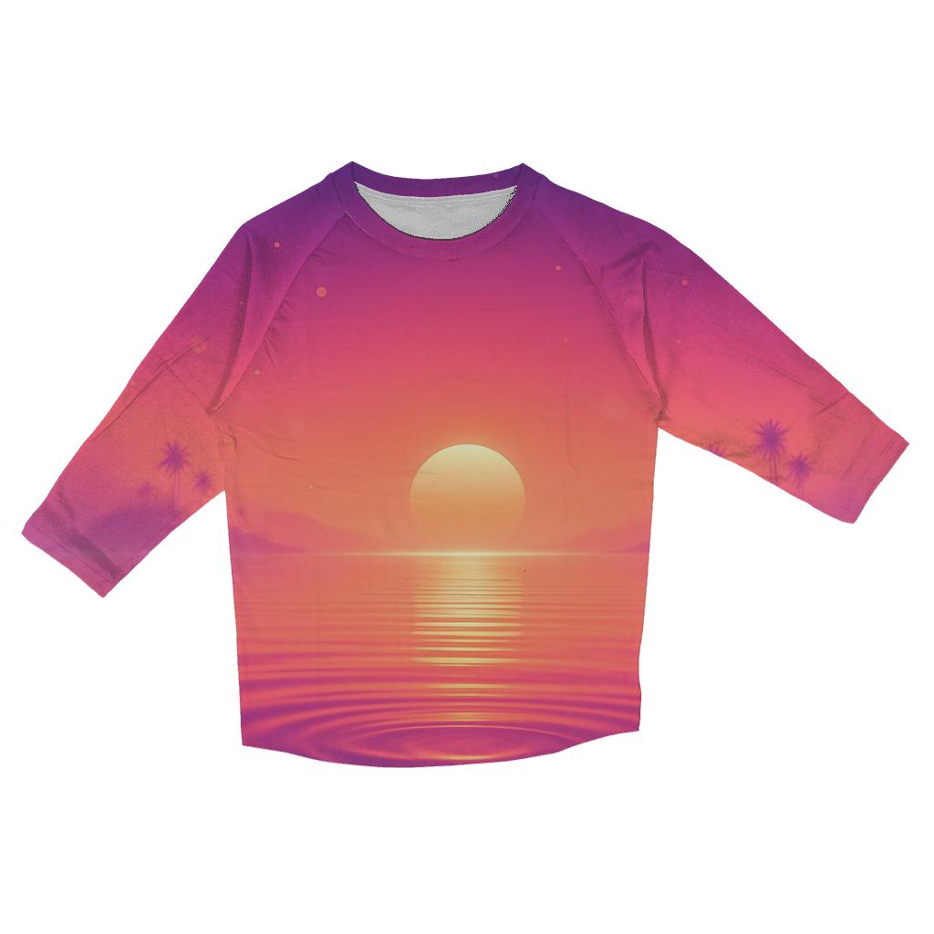 Twilight Glass Lagoon trendy 3/4 sleeve tops