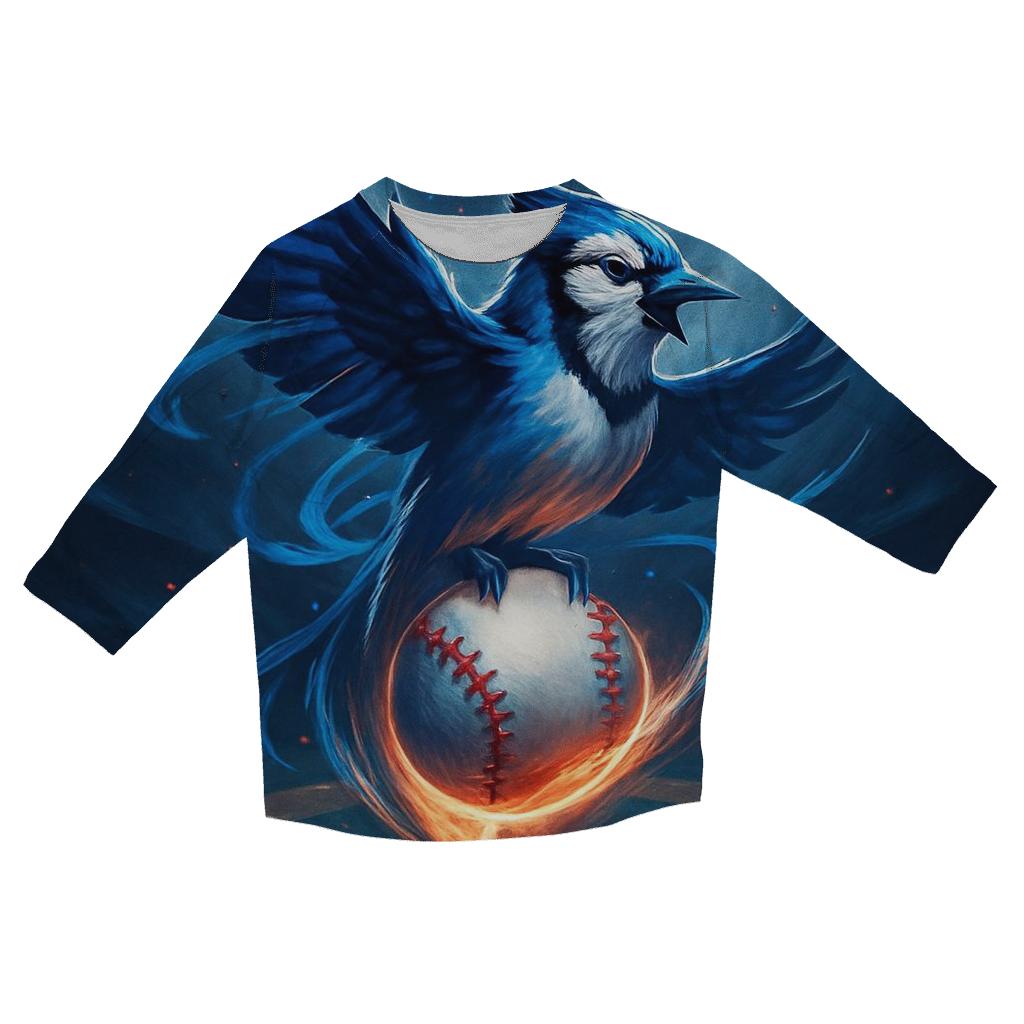Aurora Feather Arc Blue Jays trendy 3/4 sleeve tops