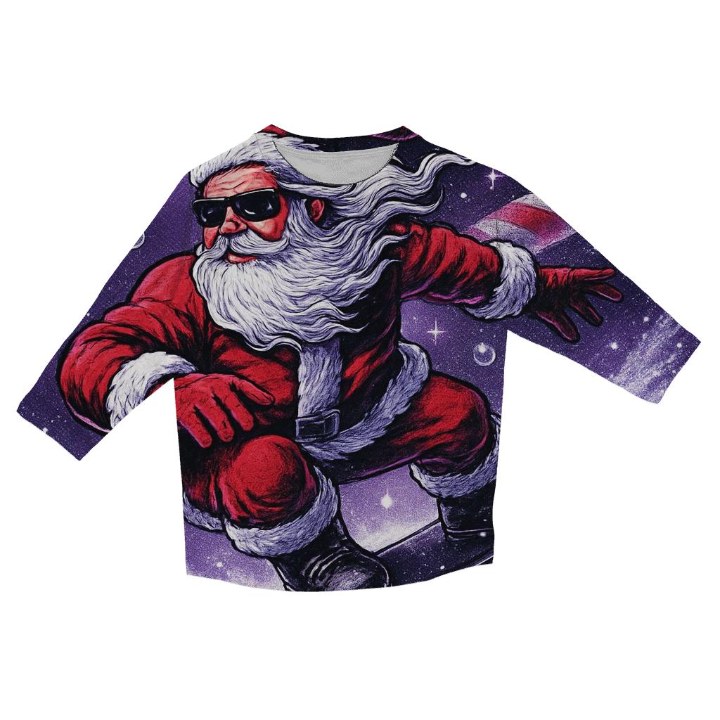 Comet Snowboard Santa designer 3/4 sleeve blouses