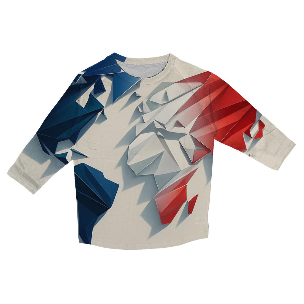 France Geometric Unity Atlas trendy 3/4 sleeve tops