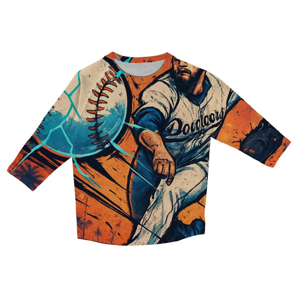 California Twilight Pitch Burst trendy 3/4 sleeve tops
