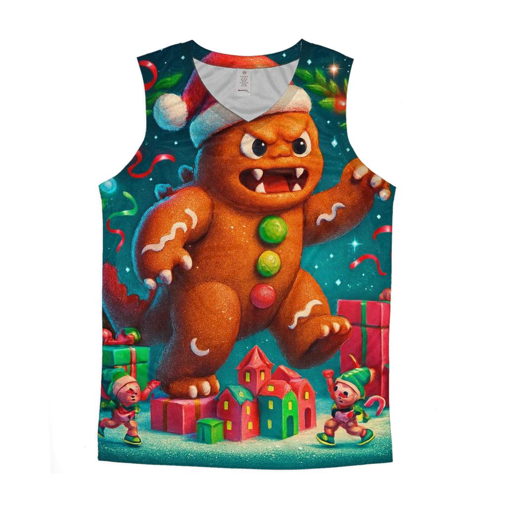 Gingerbread Kaiju Gift Wrap Rumble custom tank tops