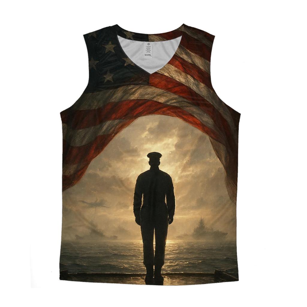 Freedom Watch Over Silent Waters graphic print tank tops