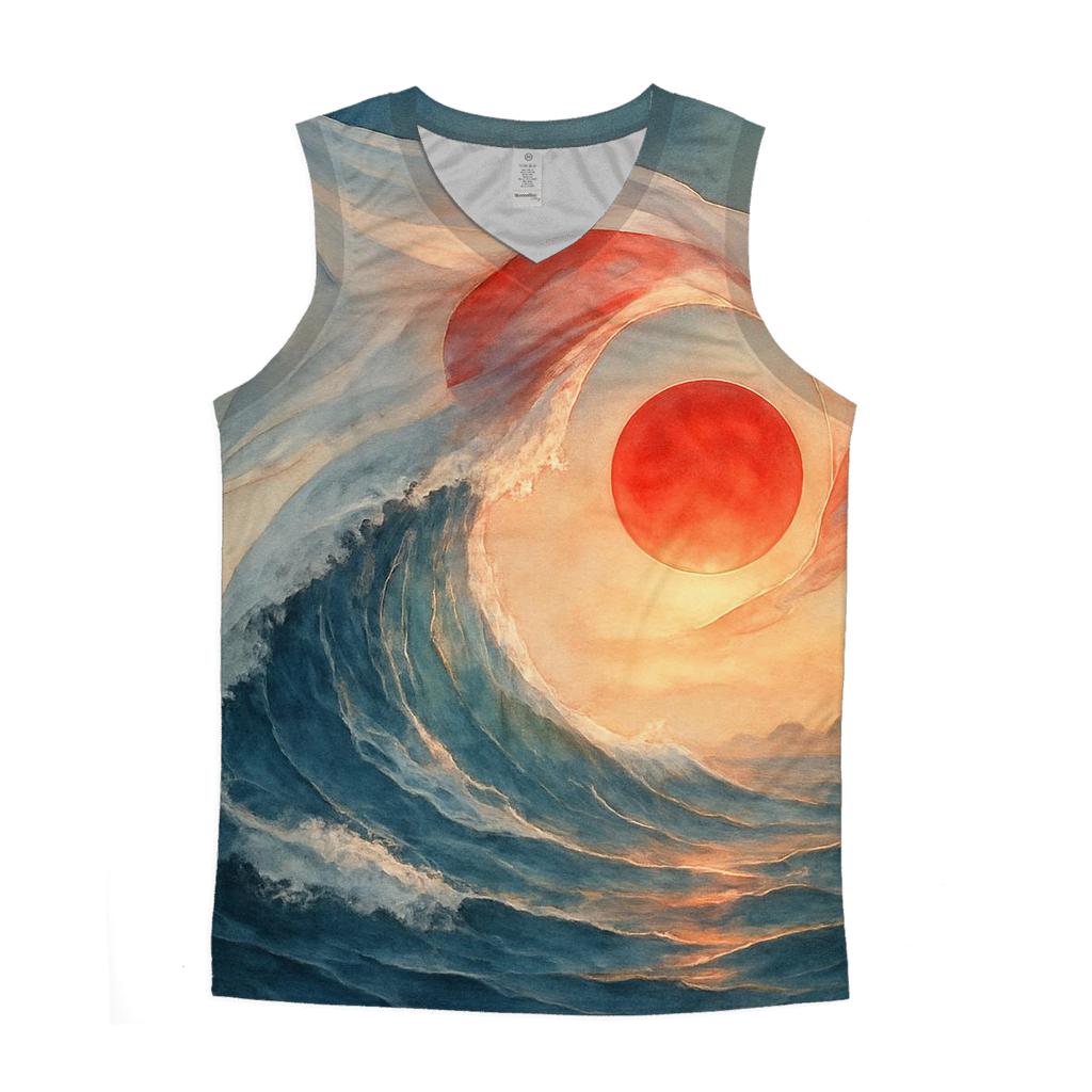 Japan Rising Tide Banner personalized athletic tanks