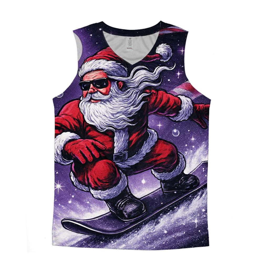 Comet Snowboard Santa personalized athletic tanks