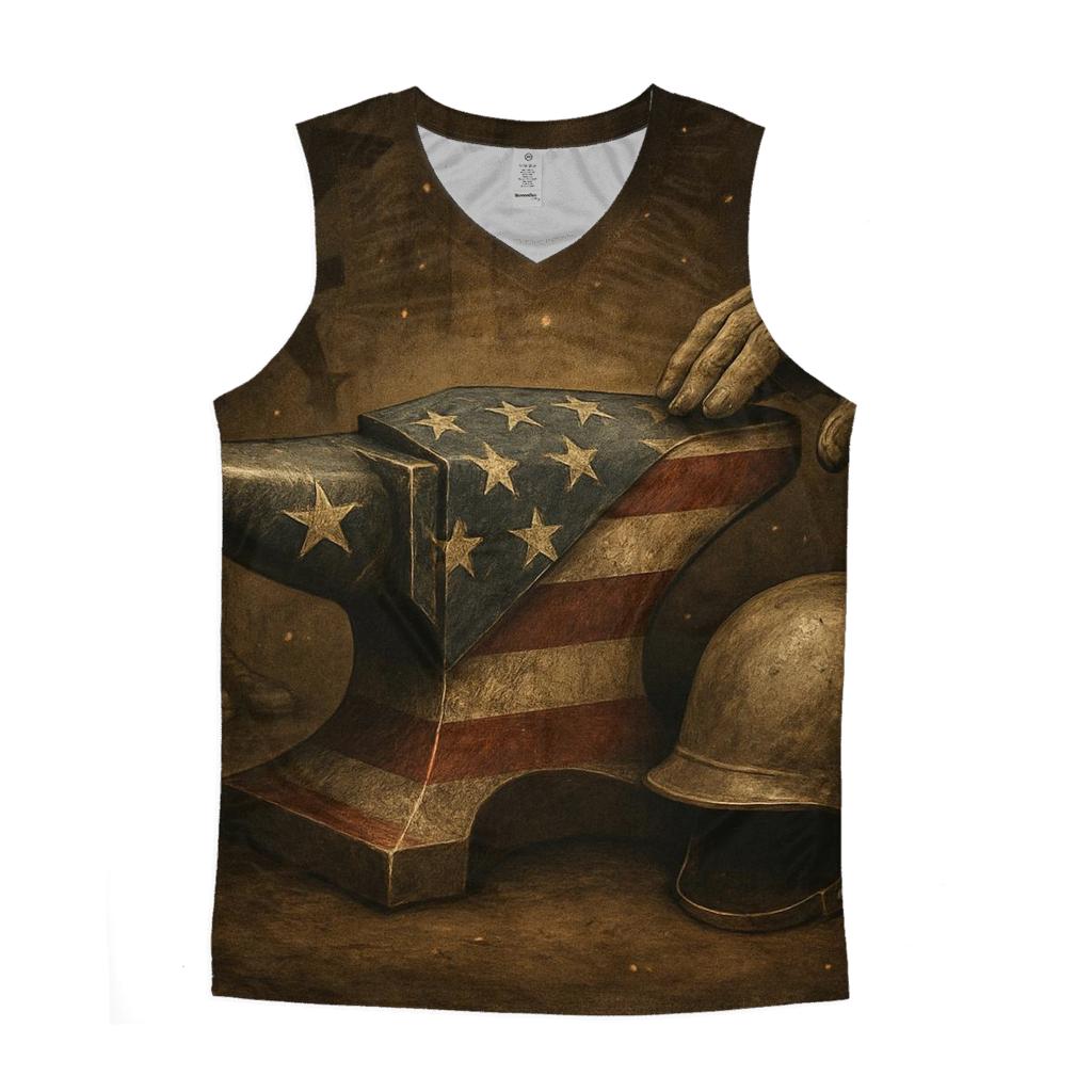 Memorial Forge Of The Thirteen Stripes graphic print tank tops