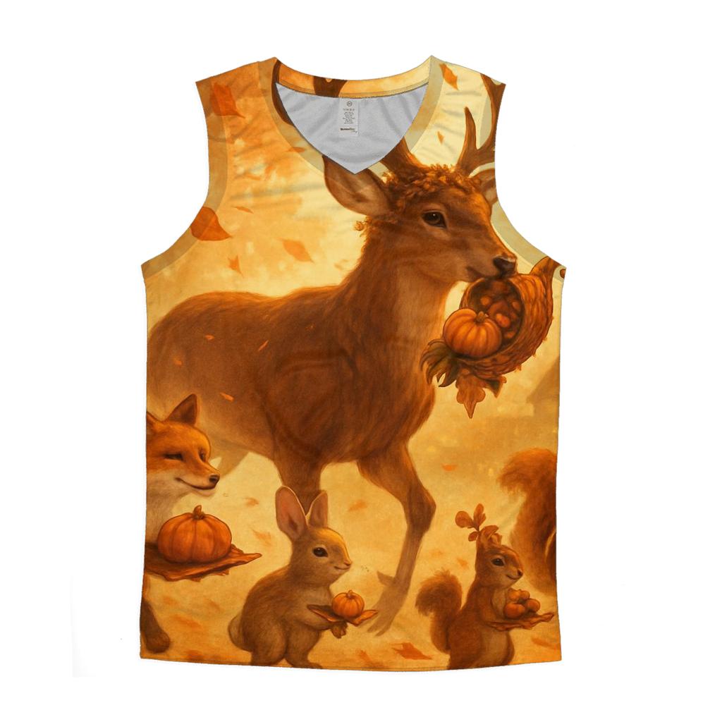 Woodland Harvest Parade Under Amber Leaves casual summer tank tops