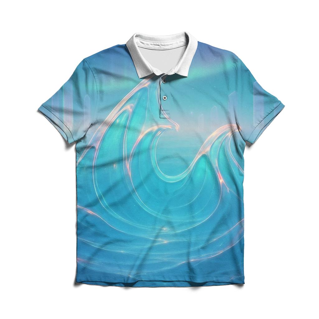 Prismatic Tide Cathedral embroidered polo tops